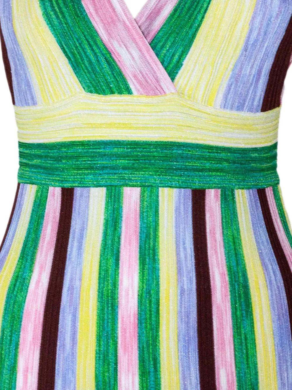 purple and green striped dress PHO® Firenze V-Neck in Maxi dress