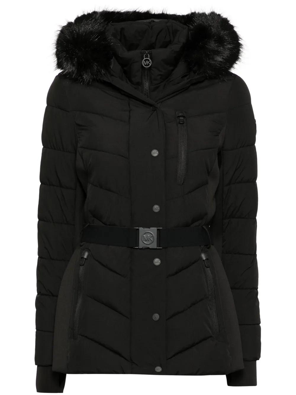 MICHAEL Michael Kors Scuba-Mantel Mit Faux Fur in Schwarz Lyst AT