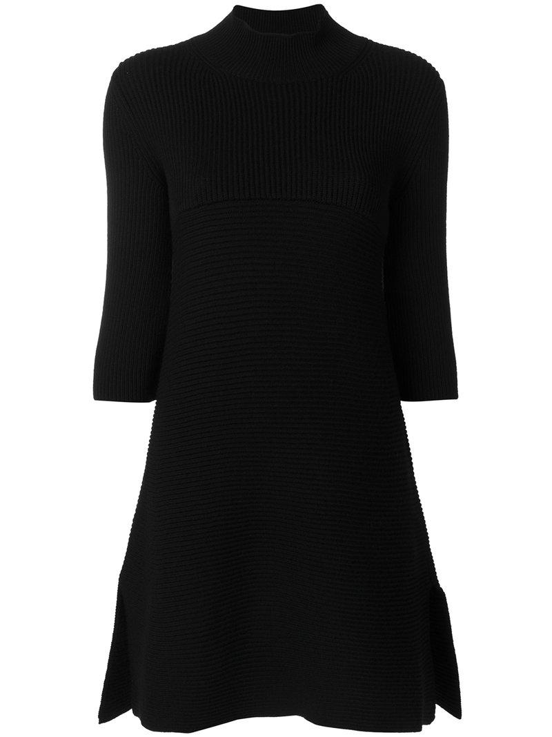 Lyst - Stella Mccartney Turtleneck Knitted Dress in Black