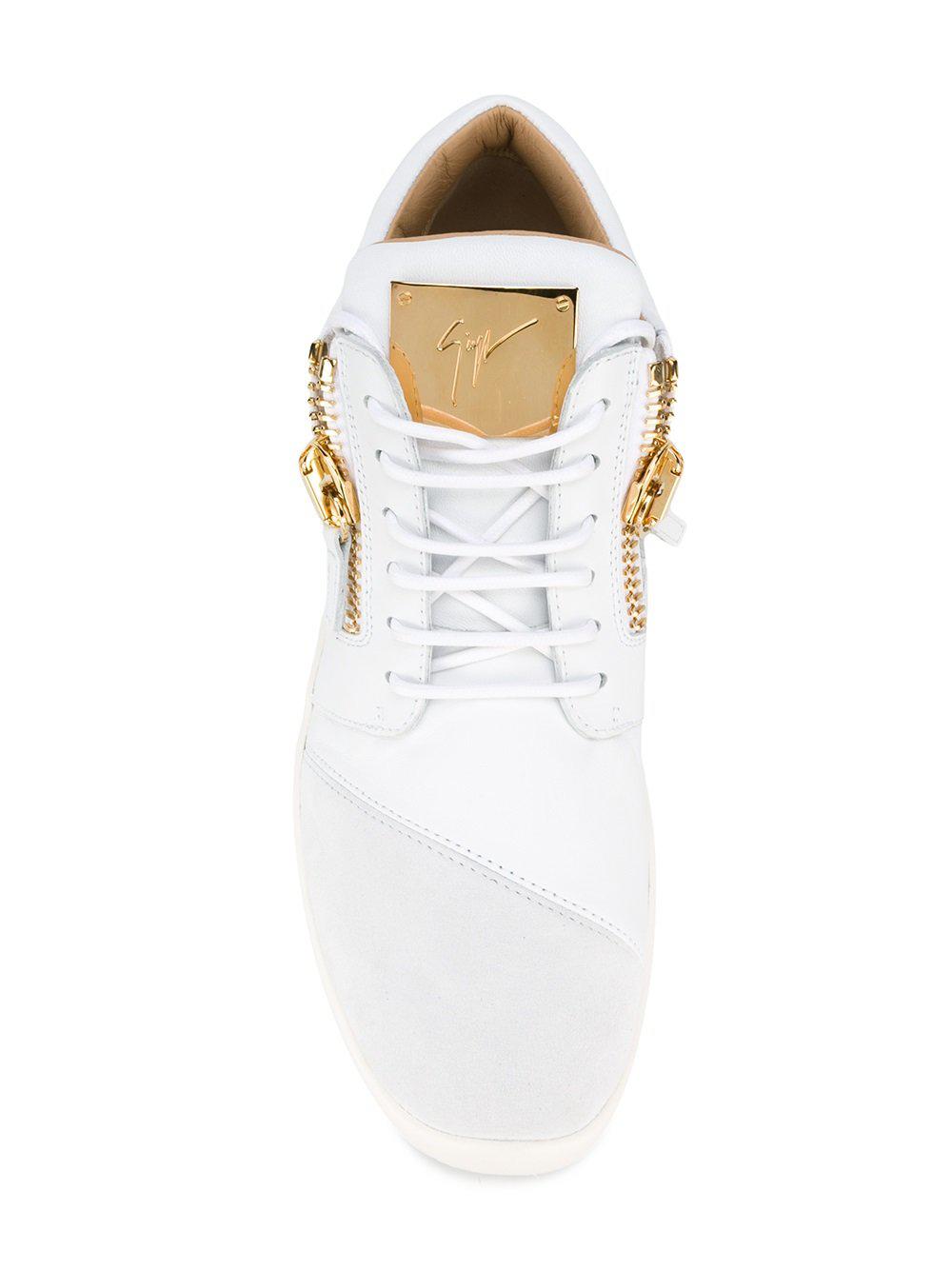Giuseppe Zanotti Leather The Shark 5.0 Sneakers in White