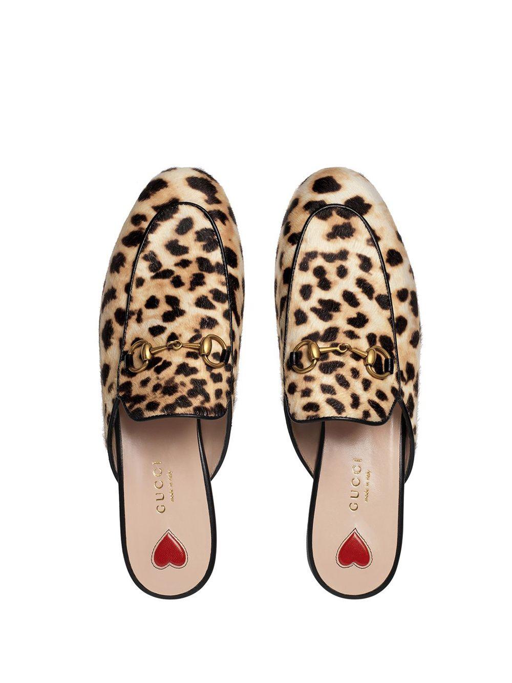 Gucci Leopard Princetown Pony Mules | Lyst