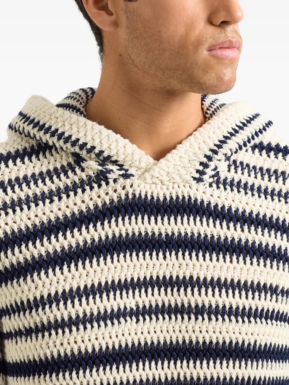 Sweat à Capuche Orlebar Brown Garçon Harley Deck Rayures Bleu Marine/blanc - Taille 6 Ans (Neuf Sans étiquettes)