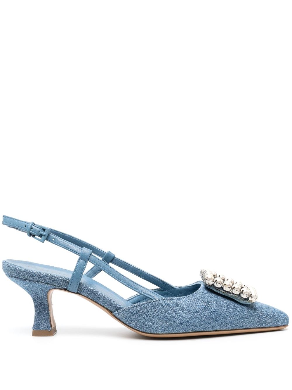 Roberto Festa Slingback Denim Pumps in Blue Lyst