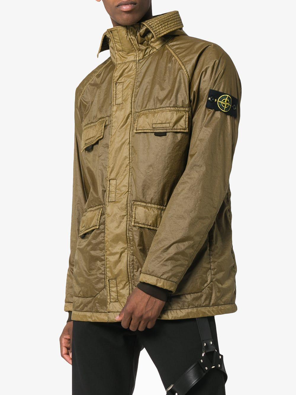 stone island lamy flock jacket olive