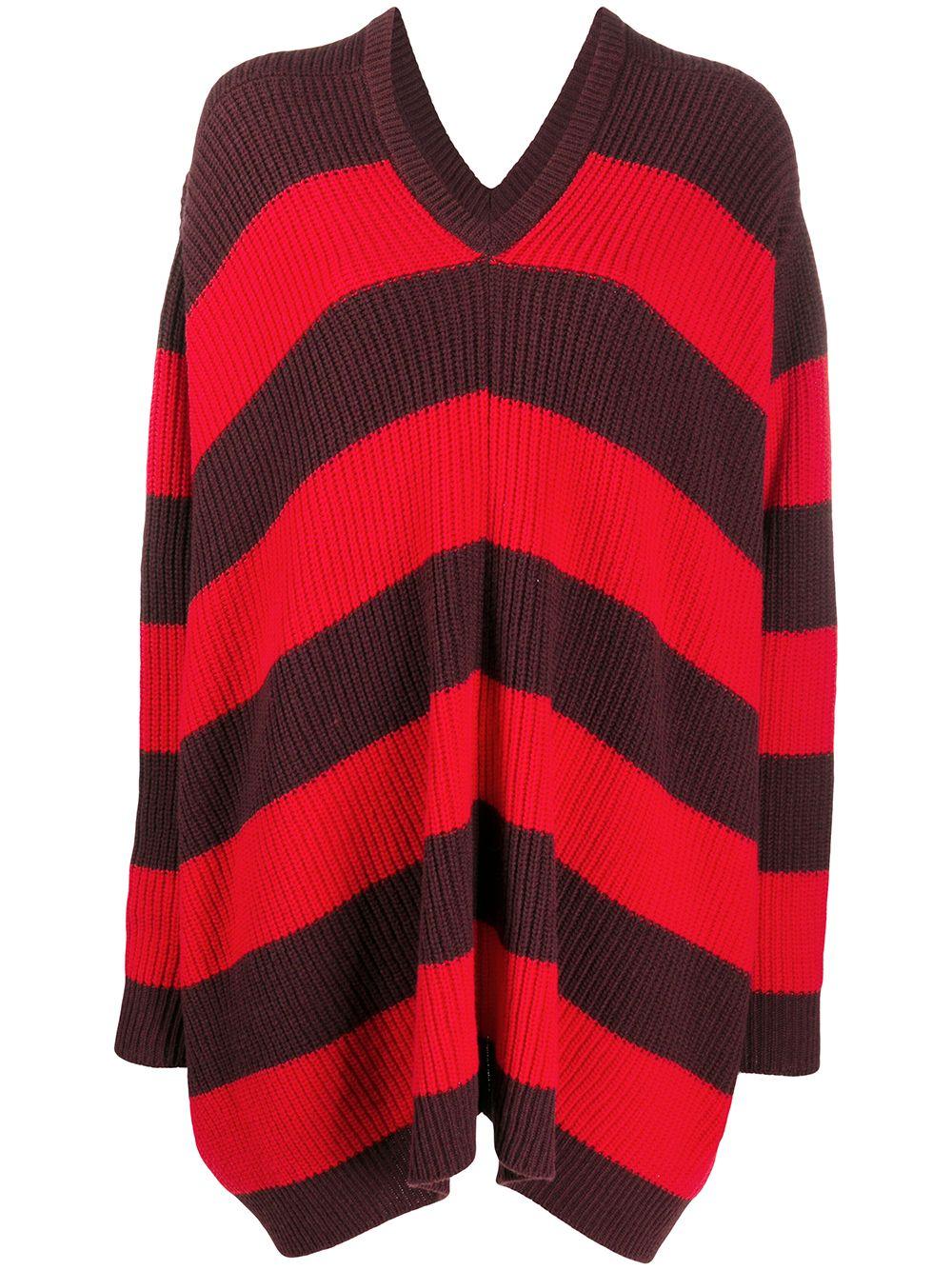 Marni Ribbed Knit Striped Jumper in Red - Lyst