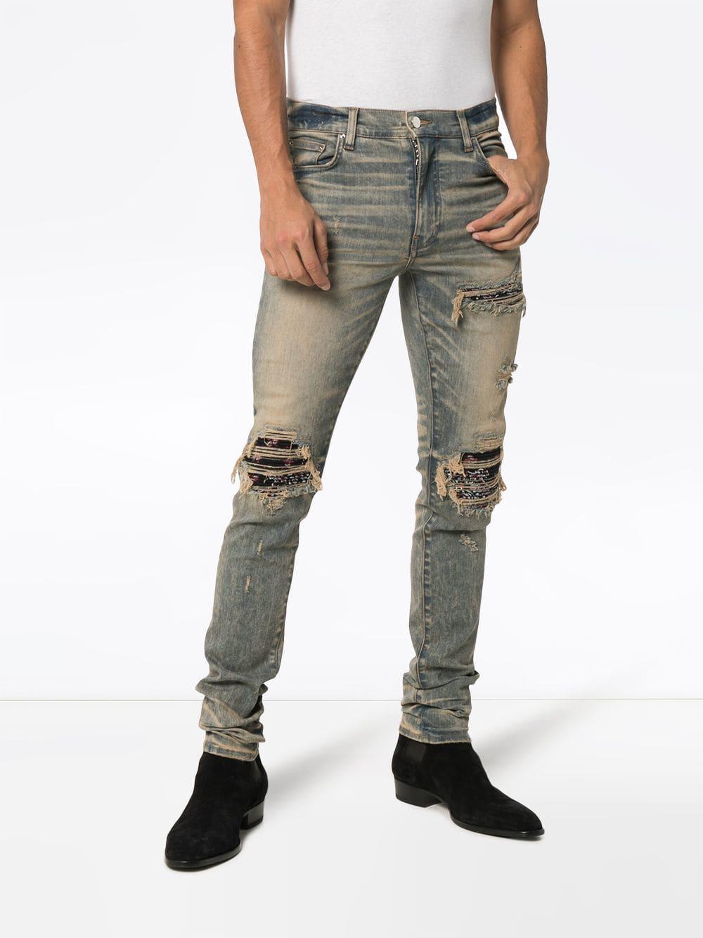 Amiri Synthetisch Mx1 Bandana Skinny Jeans in het Blauw voor heren - Lyst