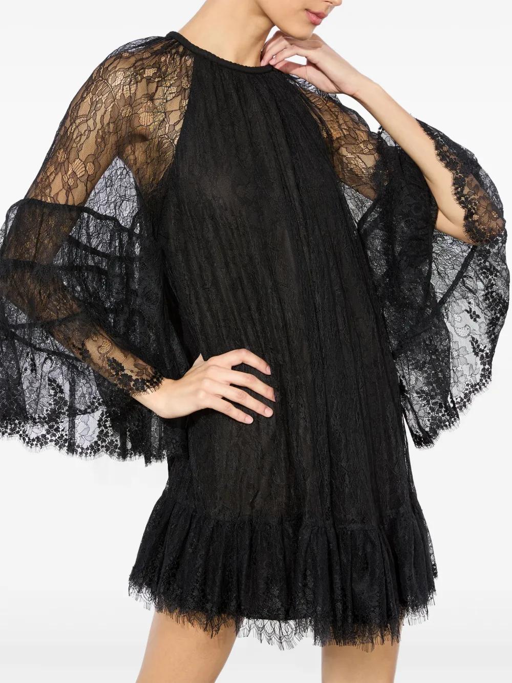 Alice + Olivia Delia Ruffle Angel-Sleeve Tunic Dress in