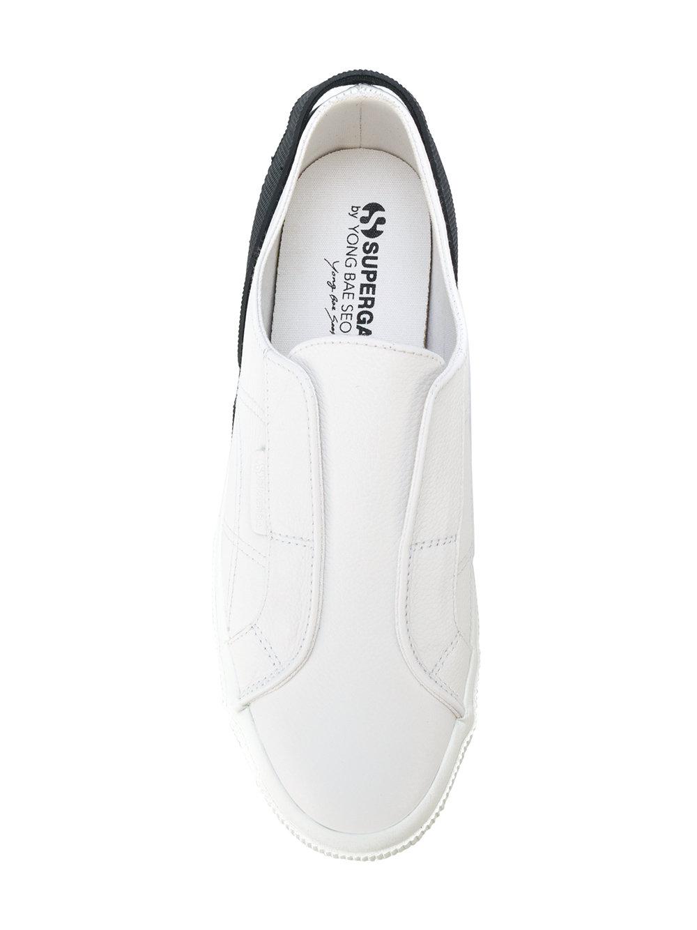 Superga Leather Slip On Sneakers in White for Men - Lyst