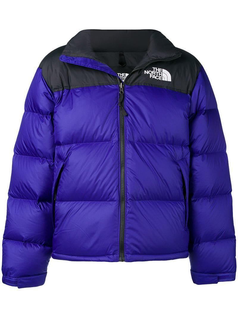 The North Face Two-tone Puffer Jacket in Blue for Men | Lyst