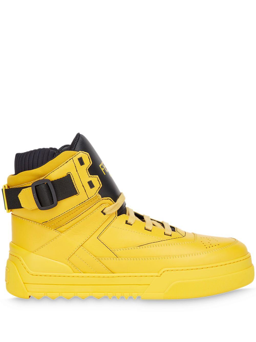 Fendi Logo High-top Sneakers in Yellow for Men | Lyst Canada