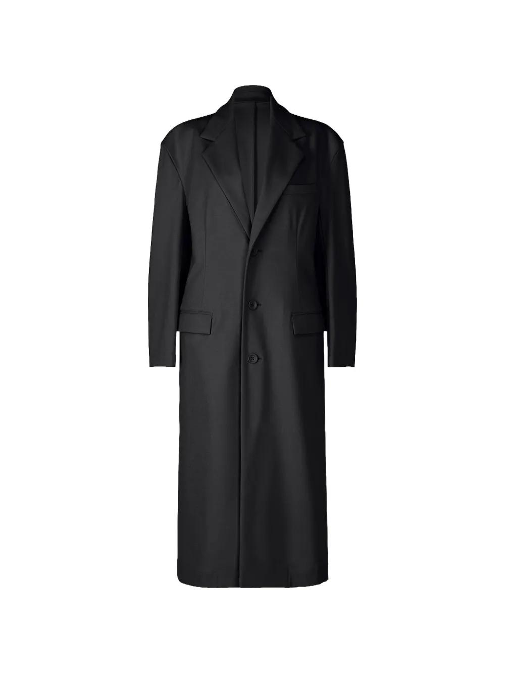 ISSEY MIYAKE ブラック ロングコート 1970S Issey Miyake Black Nylon Blend Pleated Trench Coat – Moore