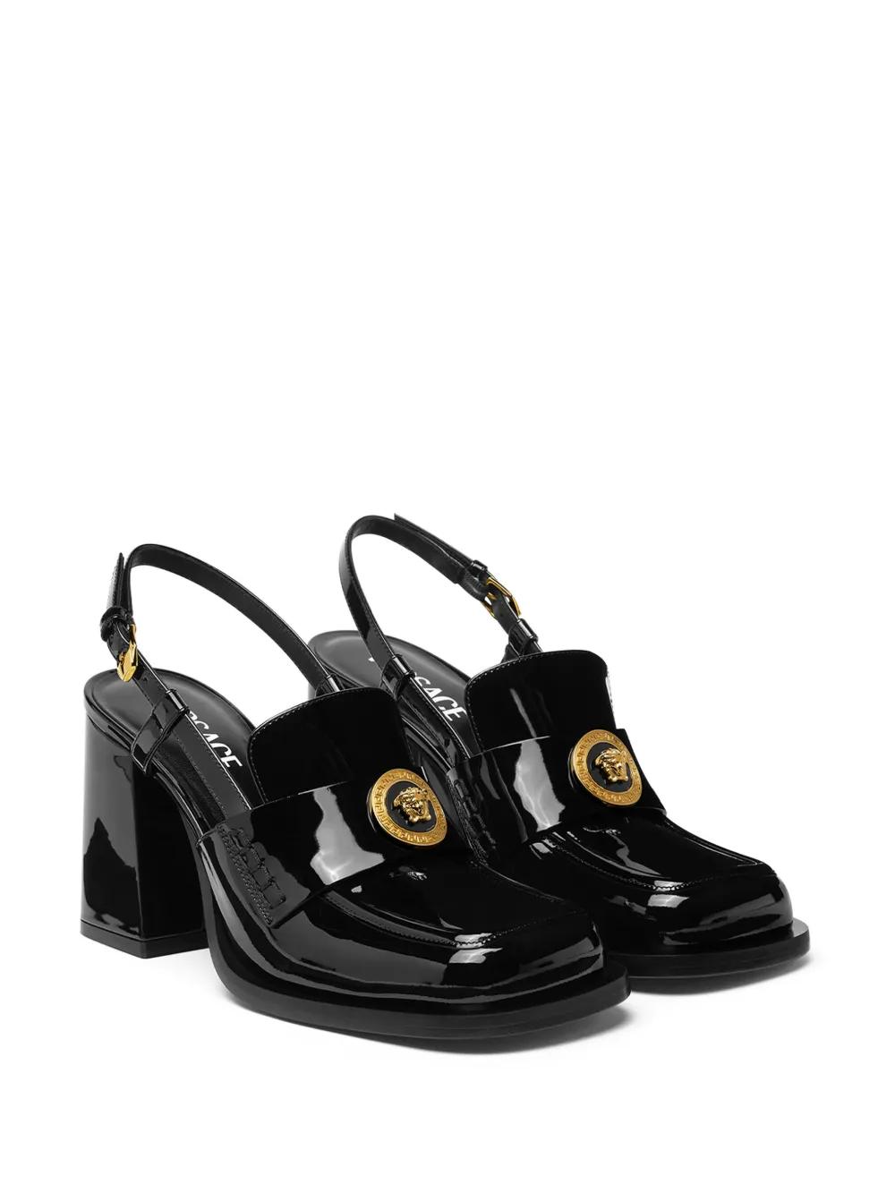 SALE*VERSACE*超厚底 レザープラットフォーム ミュール ブラック VERSACE(ヴェルサーチェ) サンダル・ミュール(レディース