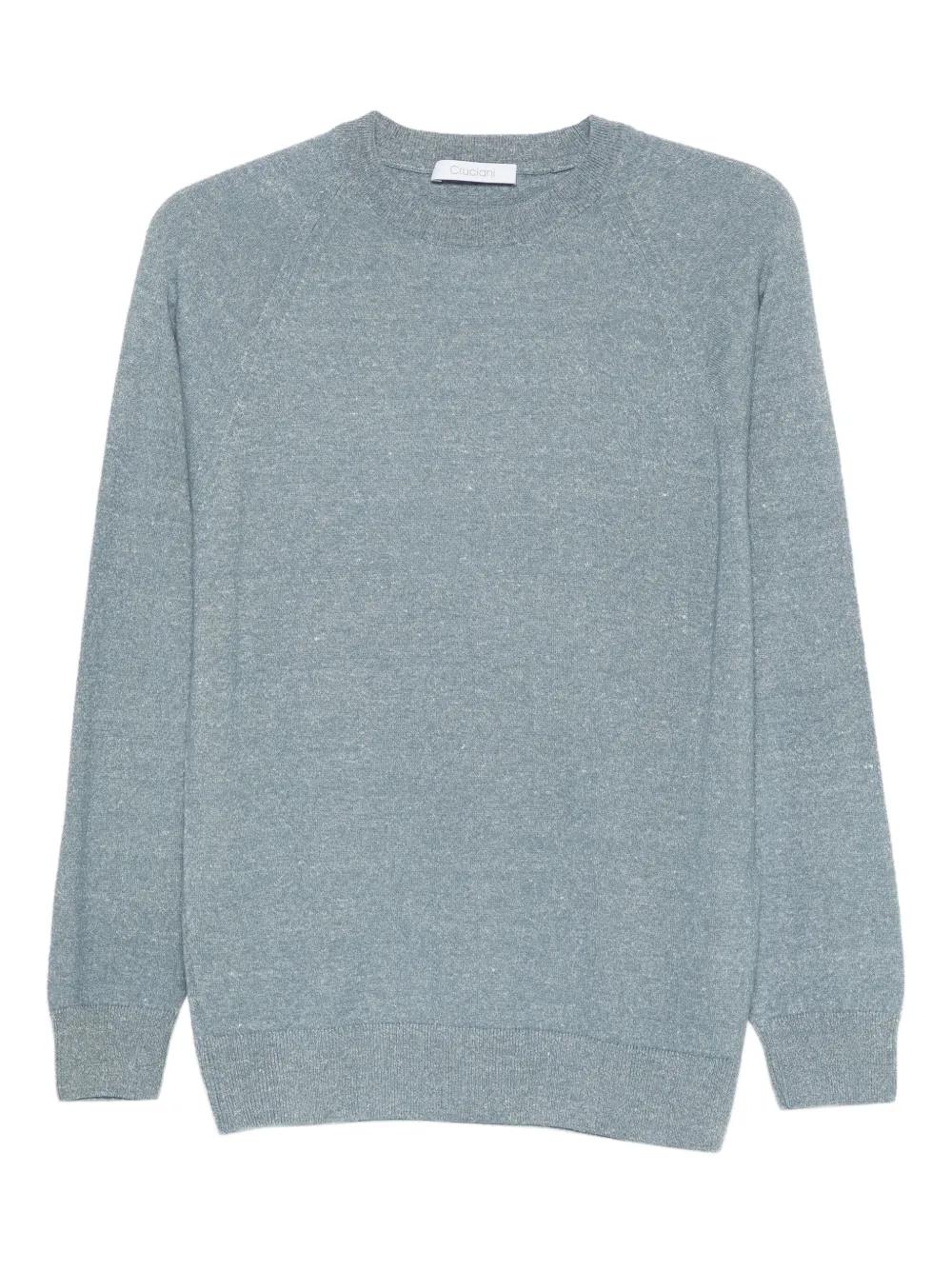 Pull Homme Cruciani - 100% Coton - Taille M - Vert - Col Rond - Neuf Avec étiquettes
