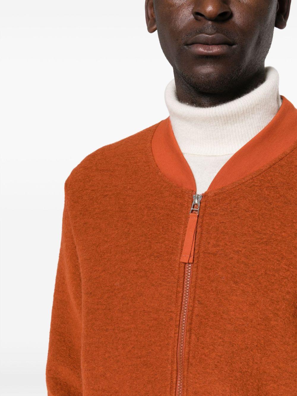 Universal Works Zip-up Knitted Bomber Jacket in Orange for Men