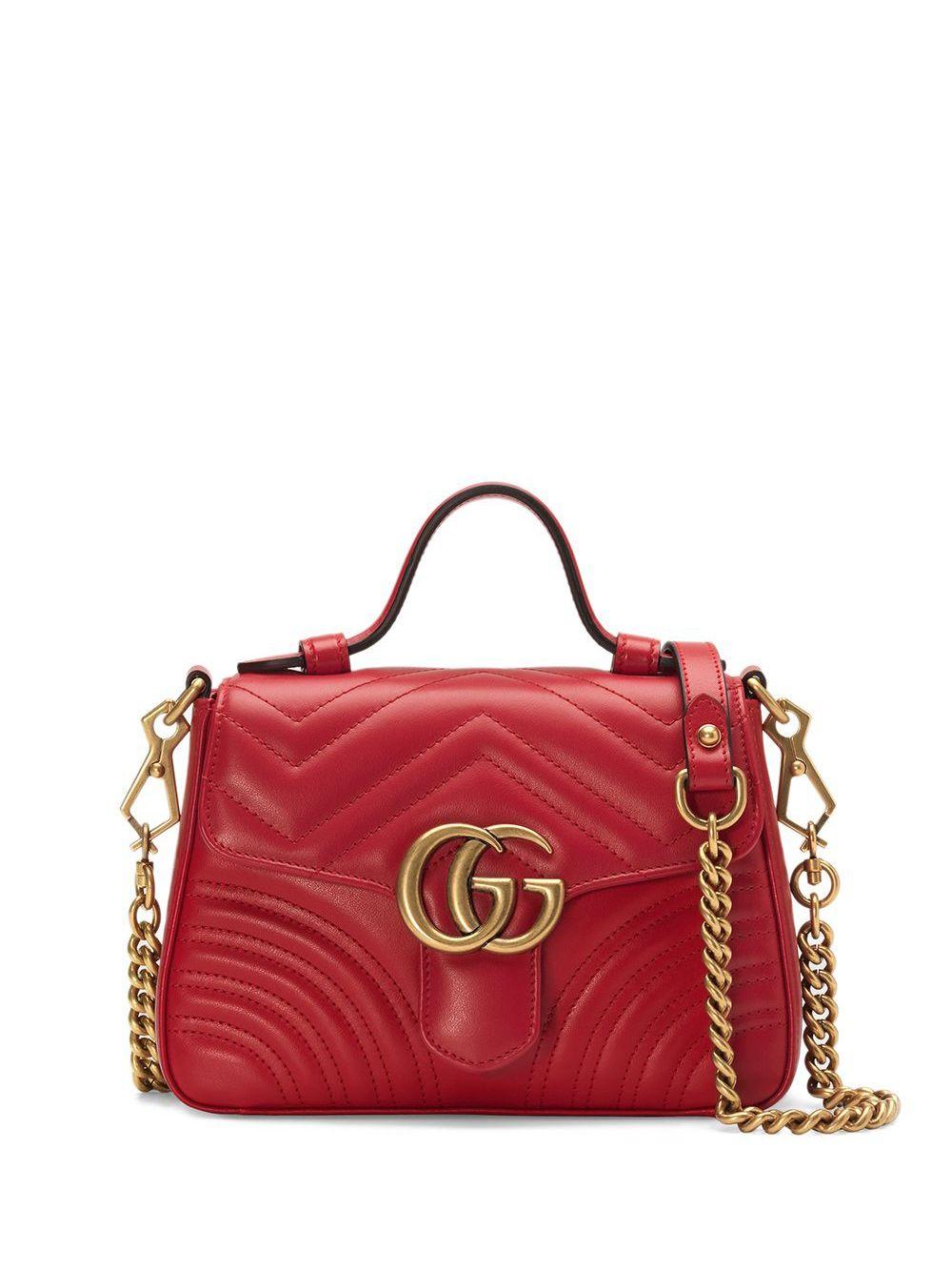 Gucci Womens Red Gg Marmont Mini Top Handle Bag - Save 6% - Lyst
