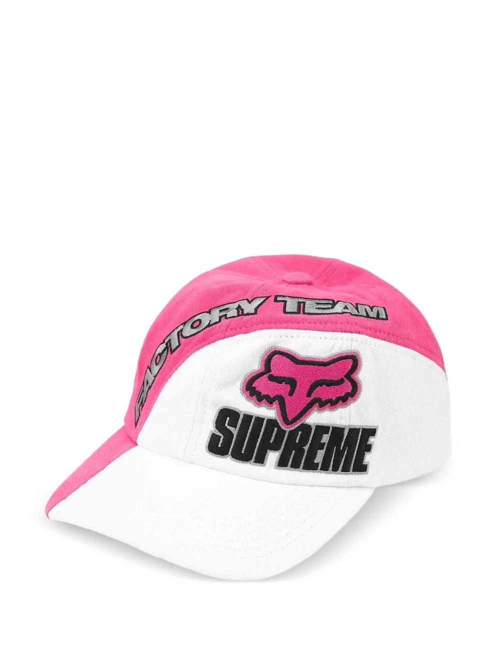 Supreme X Fox Racing Logo-Embroidered Cap in Pink for Men | Lyst