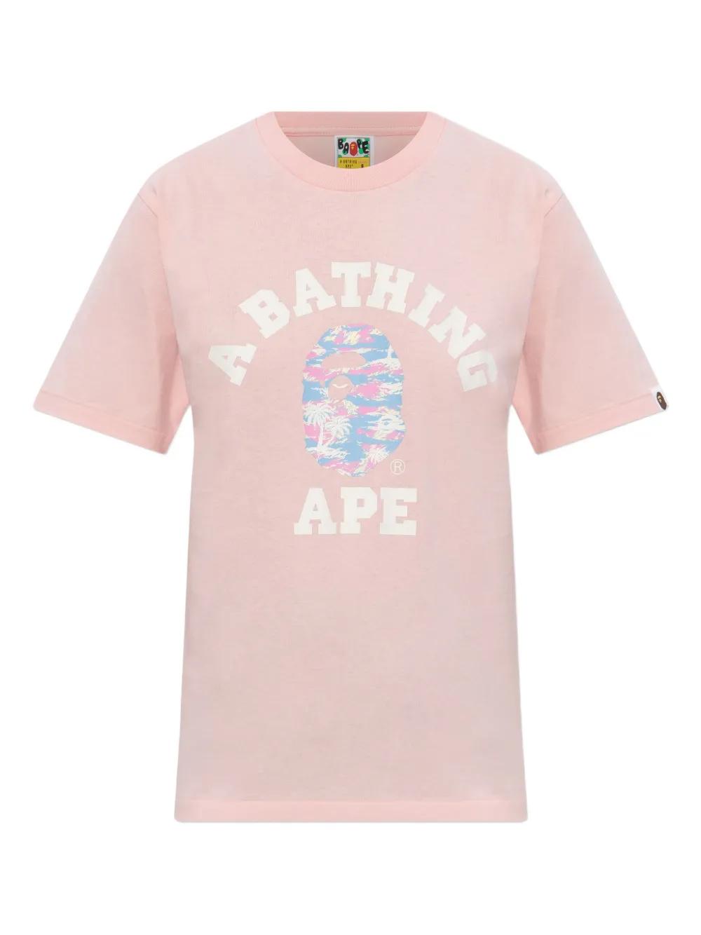 A BATHING APE ピンク Tシャツ A Bathing Ape AW18 One Point Online limited Embroidered