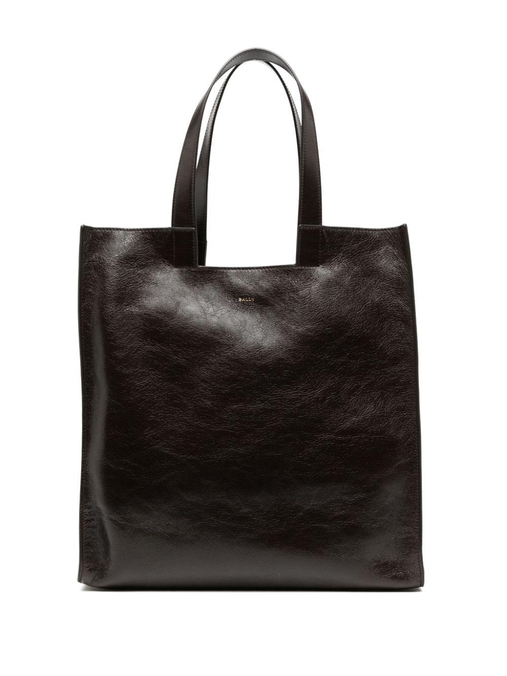Bally メンズ ブラック レザー トートバッグ トートバッグ