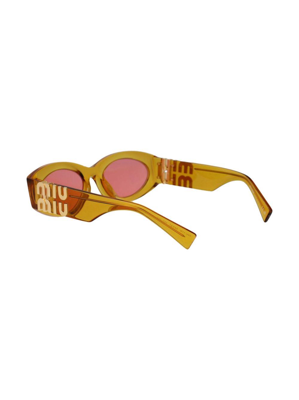 Miu Miu レディース オレンジ オーバルフレーム サングラス サングラス