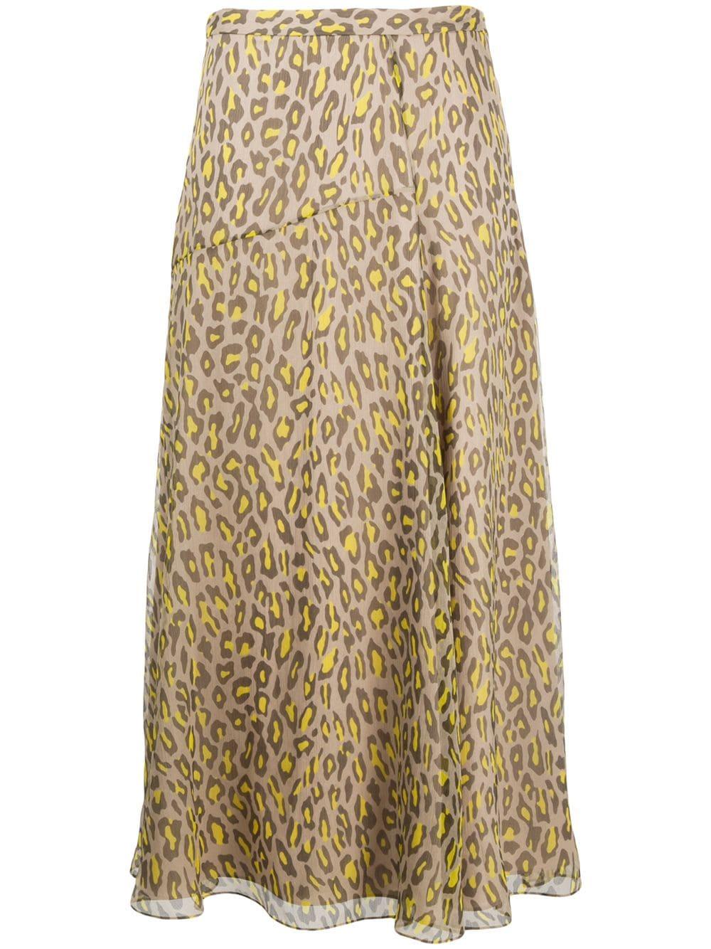 Theory Leopard-print Silk-crepon Midi Skirt - Save 37% - Lyst