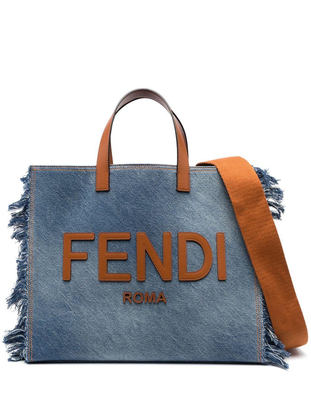トートバッグ Fendi Embroidered Denim Summer Shopping Bag Fendi Embroderied denim Tote Bag | Grailed