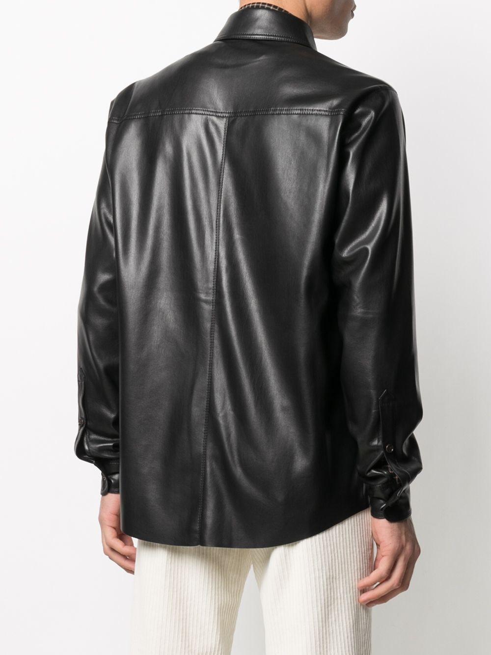 Nanushka Button-up Faux Leather Shirt 