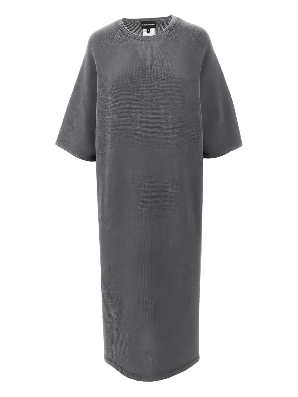 Emporio Armani Knitted Midi Dress in Gray | Lyst