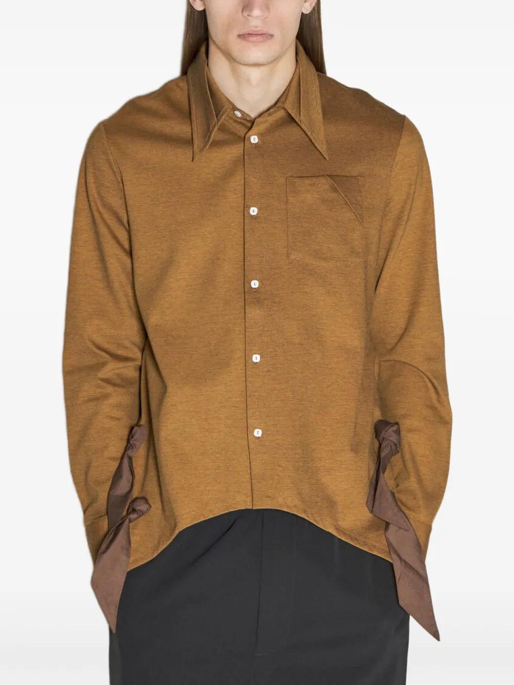 Kiko Kostadinov Ribbed Jersey Cutout T-Shirt in Brown | Lyst