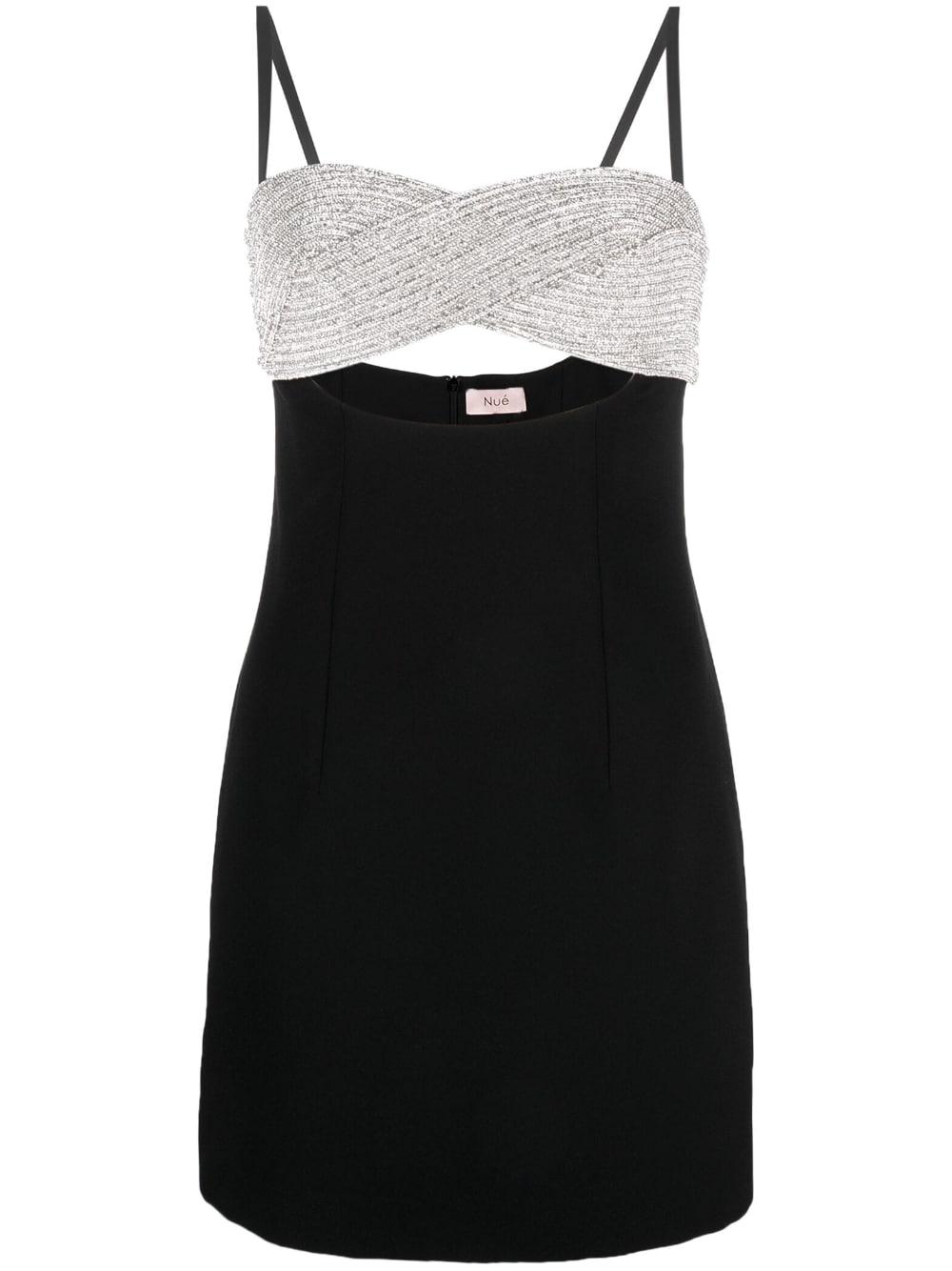 Nue Rhinestone-embellished Cut-out Mini Dress in Black | Lyst