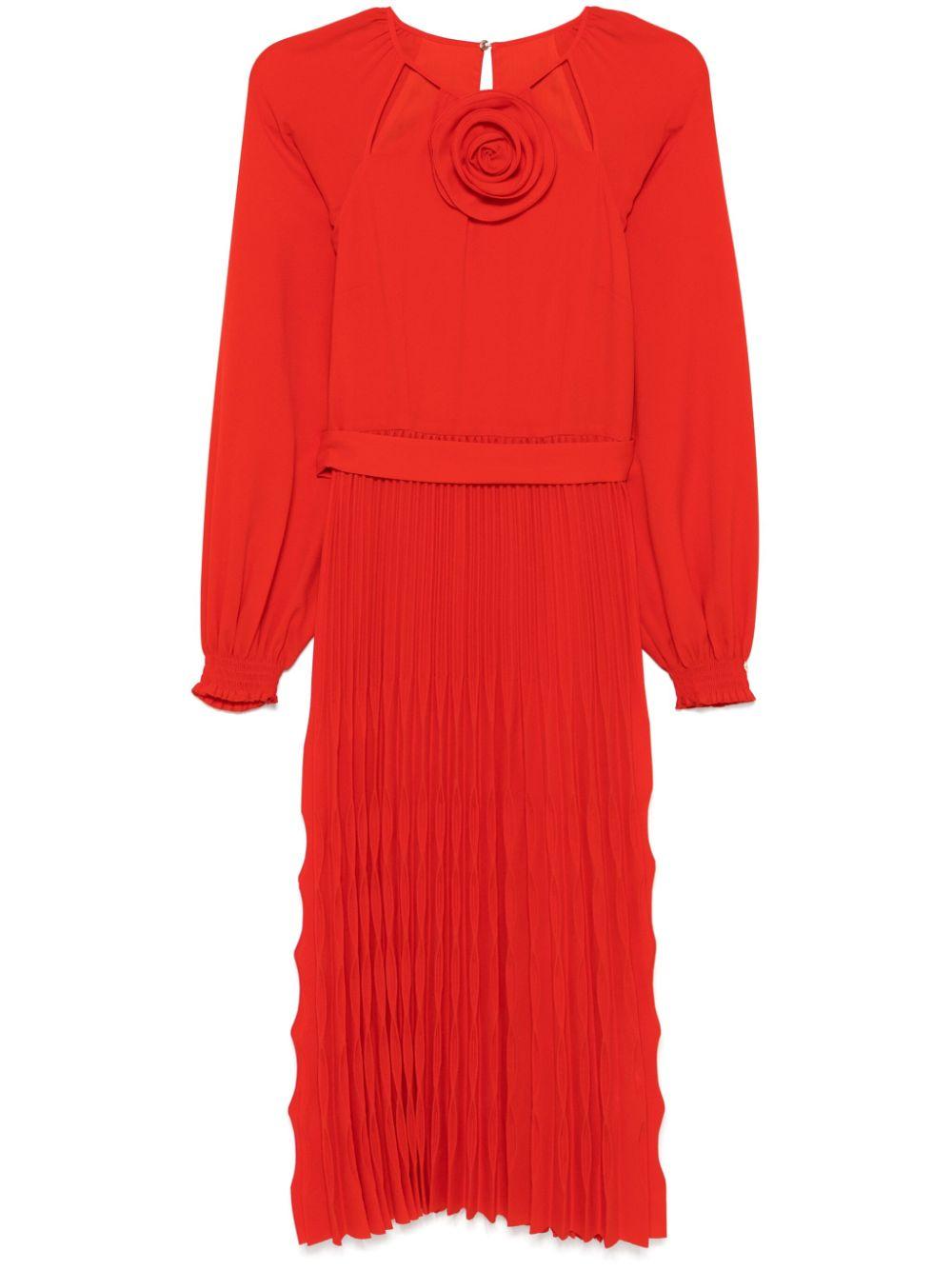 Nissa レディース レッド フローラル ドレス ワンピース 