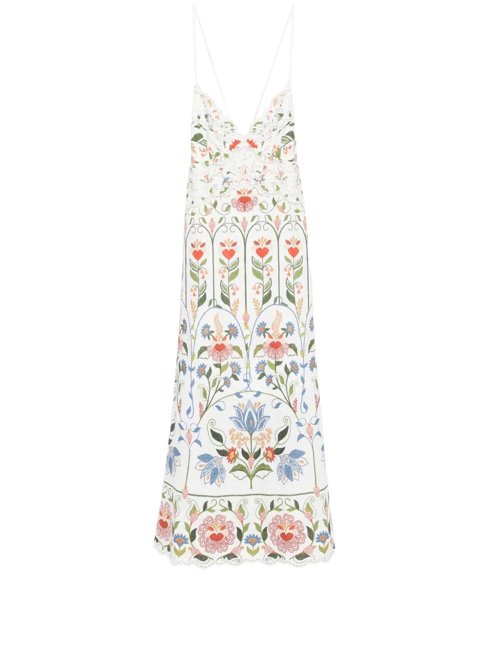 knee length dresses for ladies Blue Lace Banana Midi Dress – FARM Rio