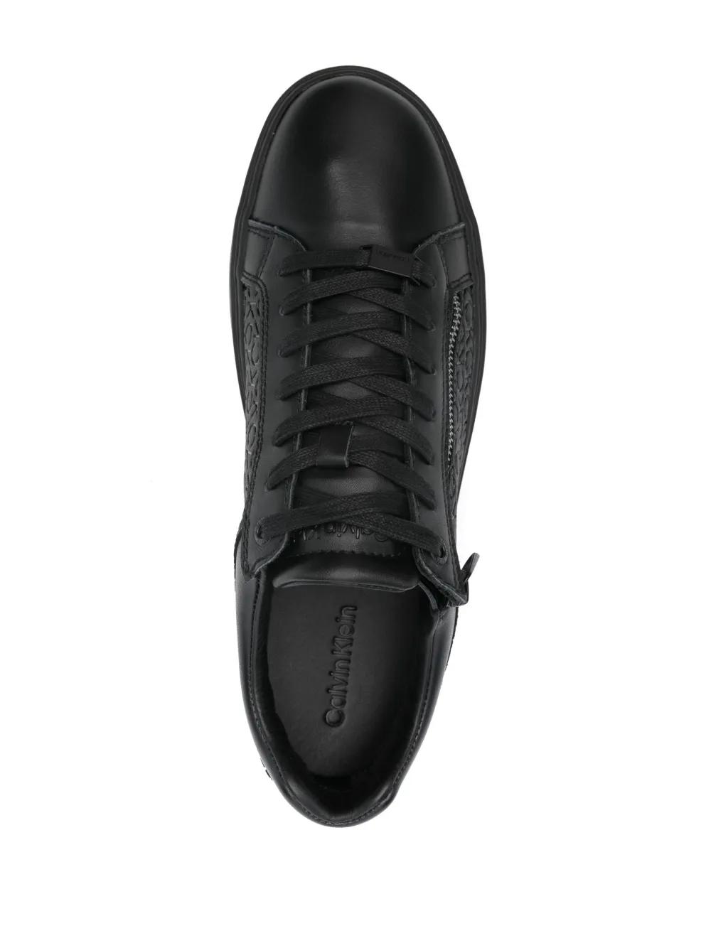Calvin Klein Debossed Logo Leather Trainers Calvin Klein Logo