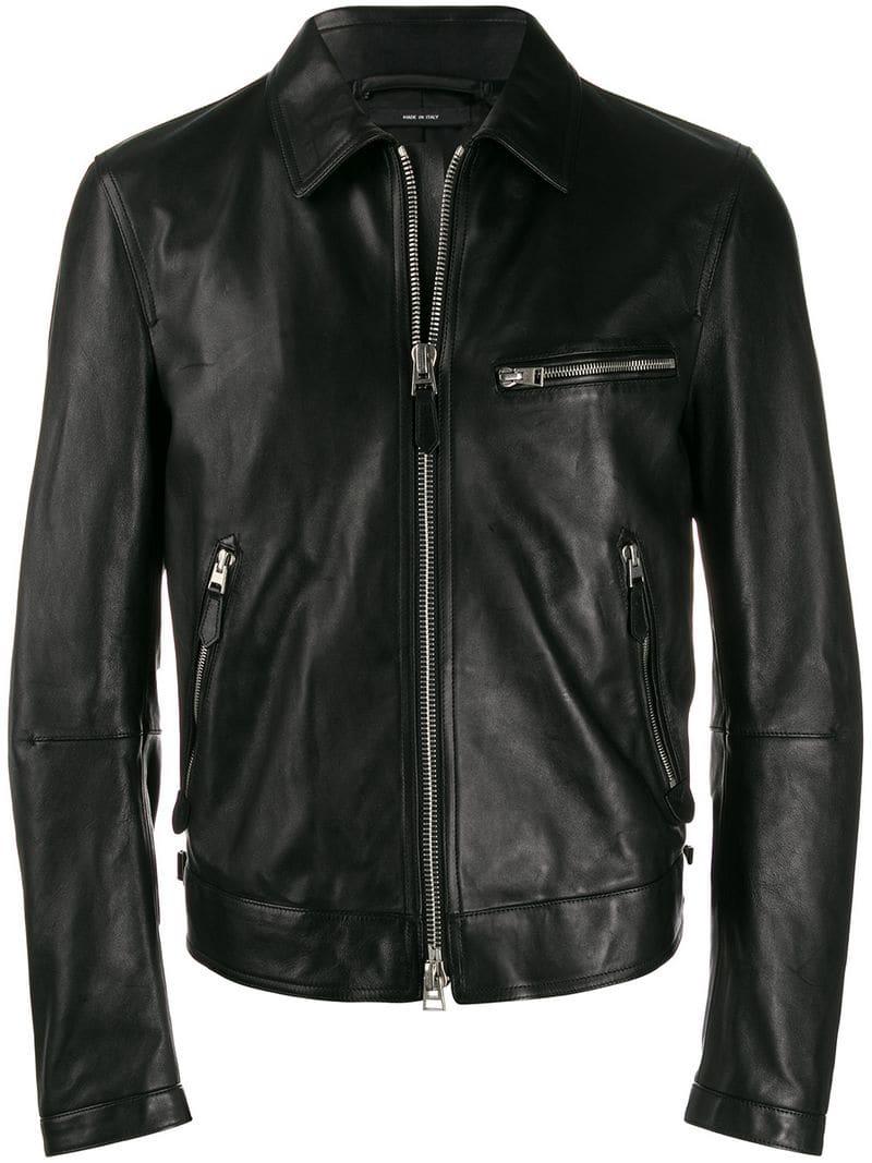 Tom Ford Classic Leather Jacket in Black for Men - Lyst