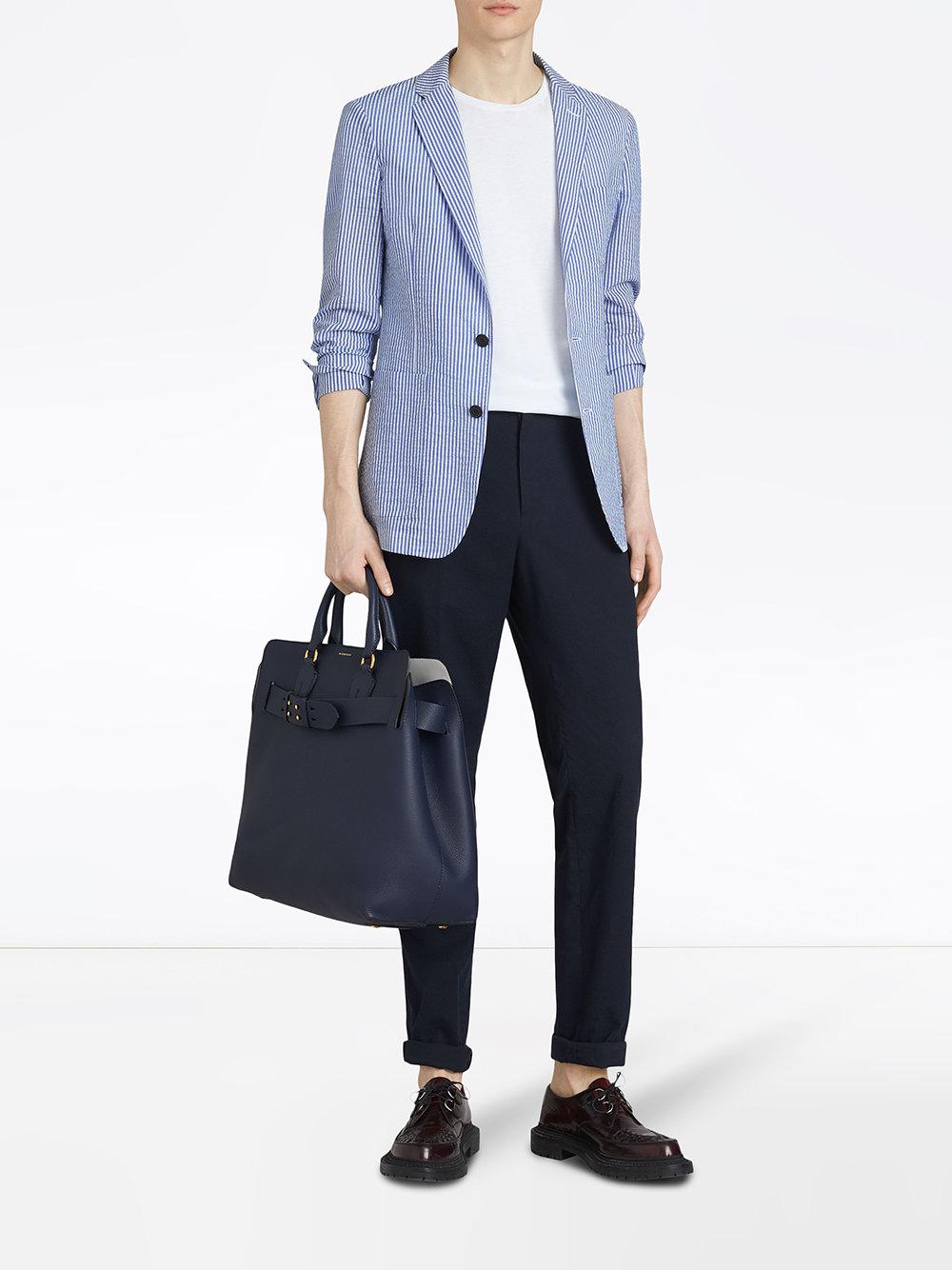 Blazer à rayure Coton Burberry pour homme en coloris Bleu - Lyst