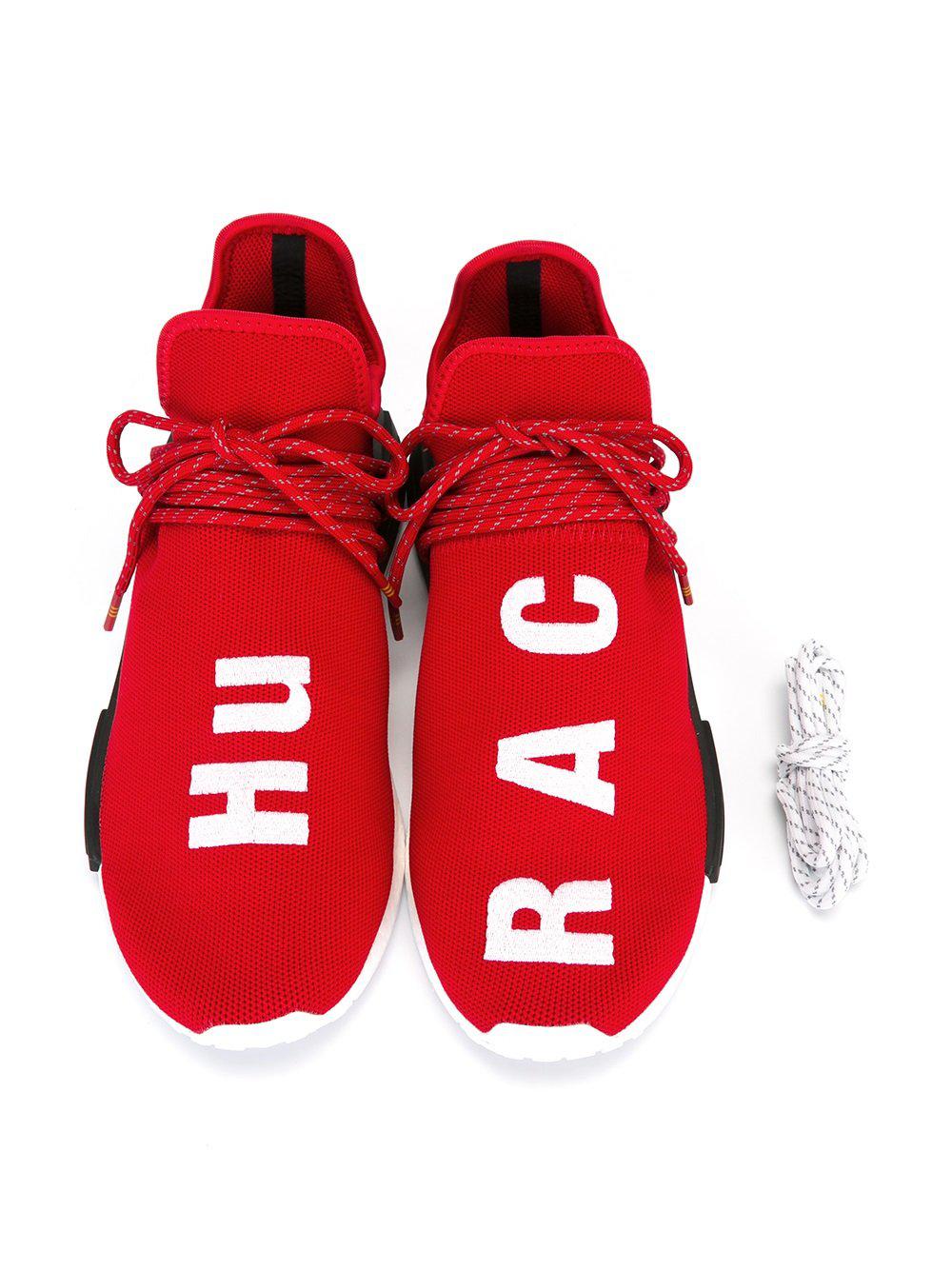 adidas Pharrell X Hu Nmd Red Human Race Sneakers for Men | Lyst