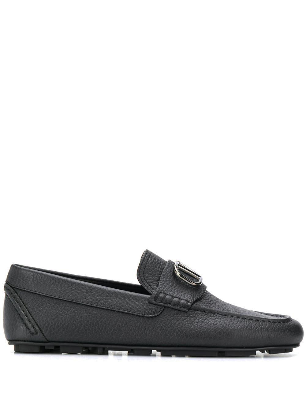 Valentino Leather Garavani Vlogo Driving Shoes in Black for Men Lyst