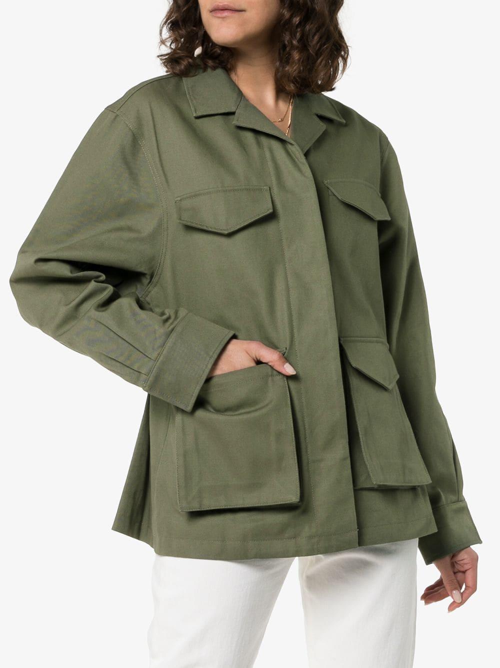 Totême Avignon Pocket Safari Cotton Jacket in Green | Lyst