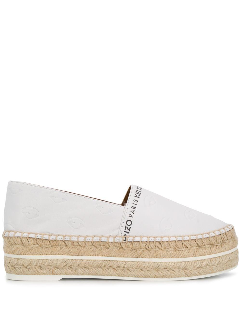 KENZO Rubber Embossed Logo Espadrilles in White - Lyst