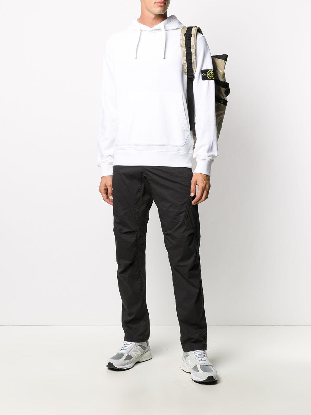 Stone Island Cotton Logo-patch Long-sleeved Hoodie in White for Men ...