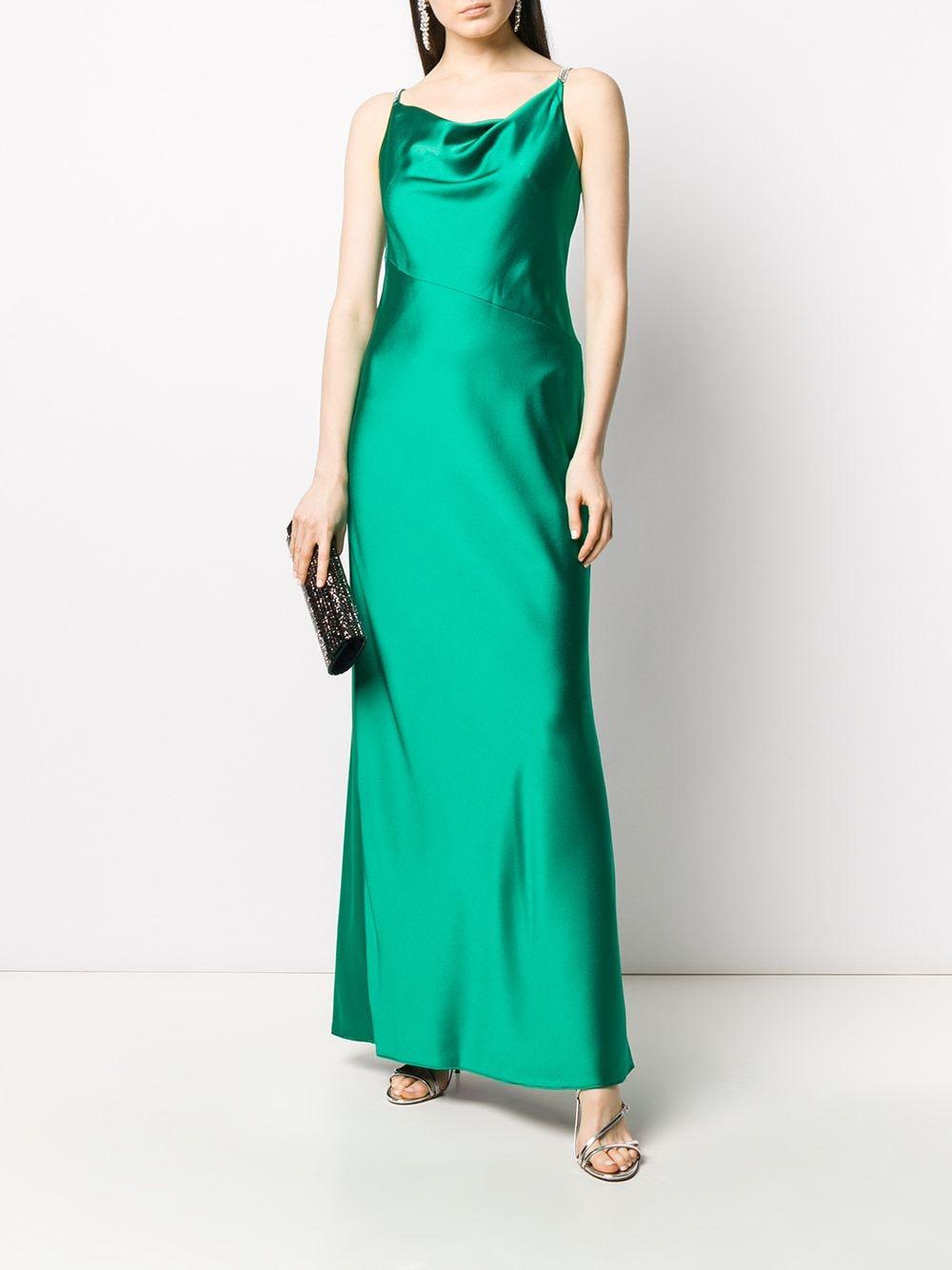 Lauren by Ralph Lauren Bonnie Satin Slip Dress in Green - Lyst