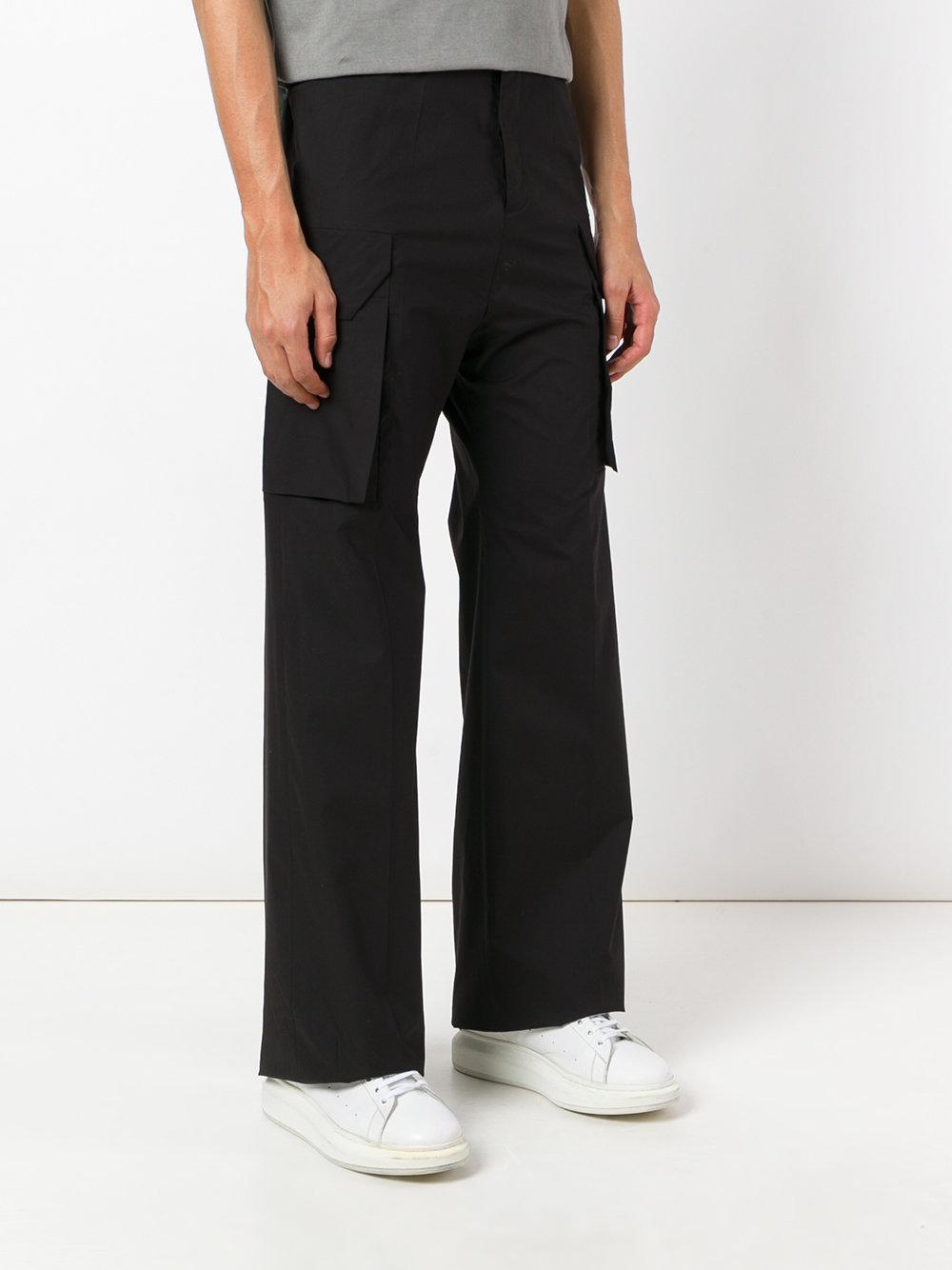 black tailored cargo pants