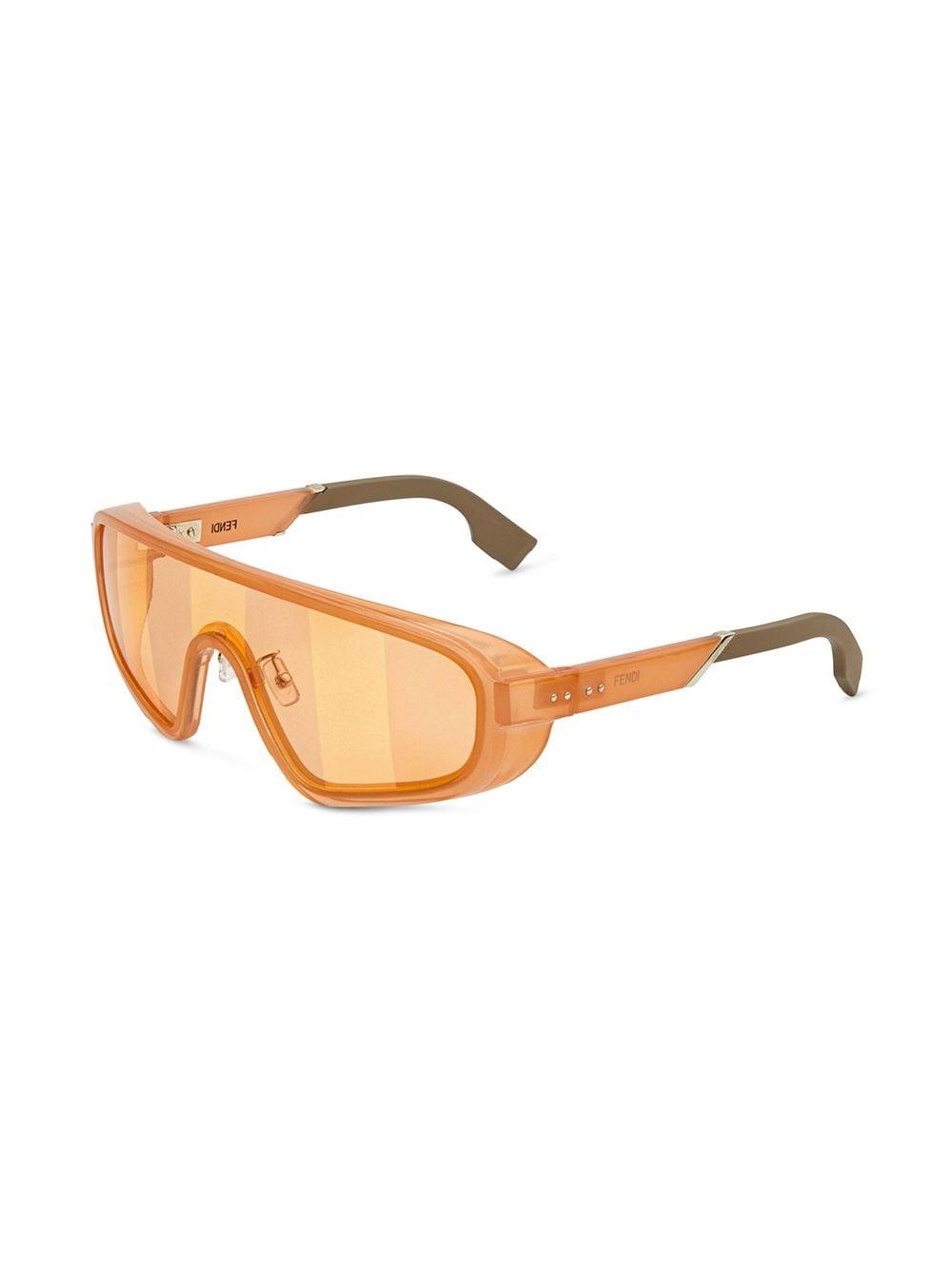 Fendi Rubber Botanical Shield Sunglasses in Orange for Men | Lyst