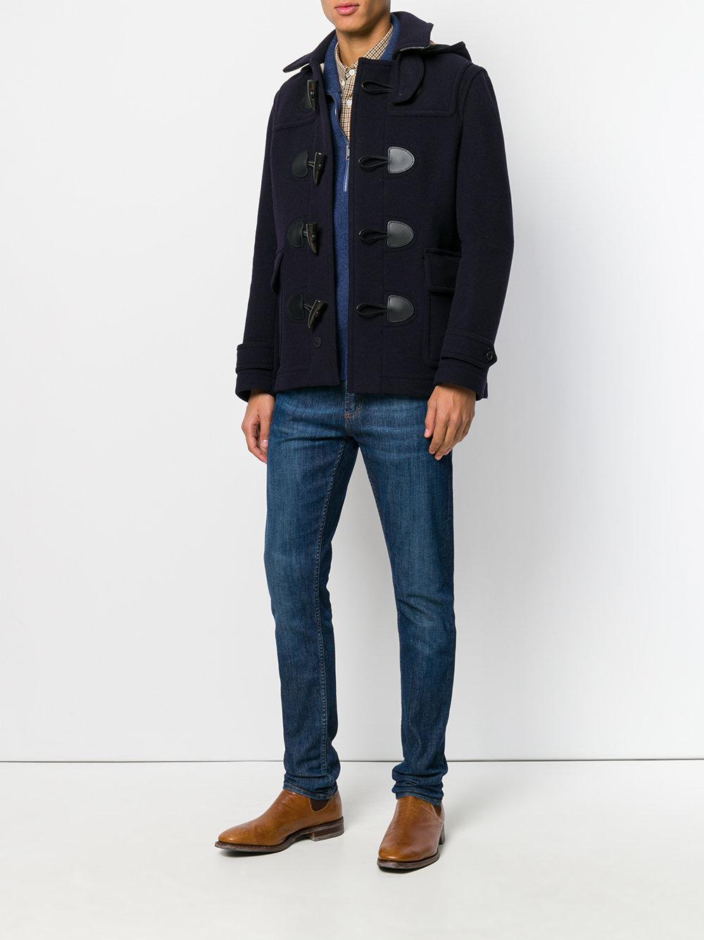 Burberry Leather The Plymouth Duffle Coat in Blue for Men Lyst