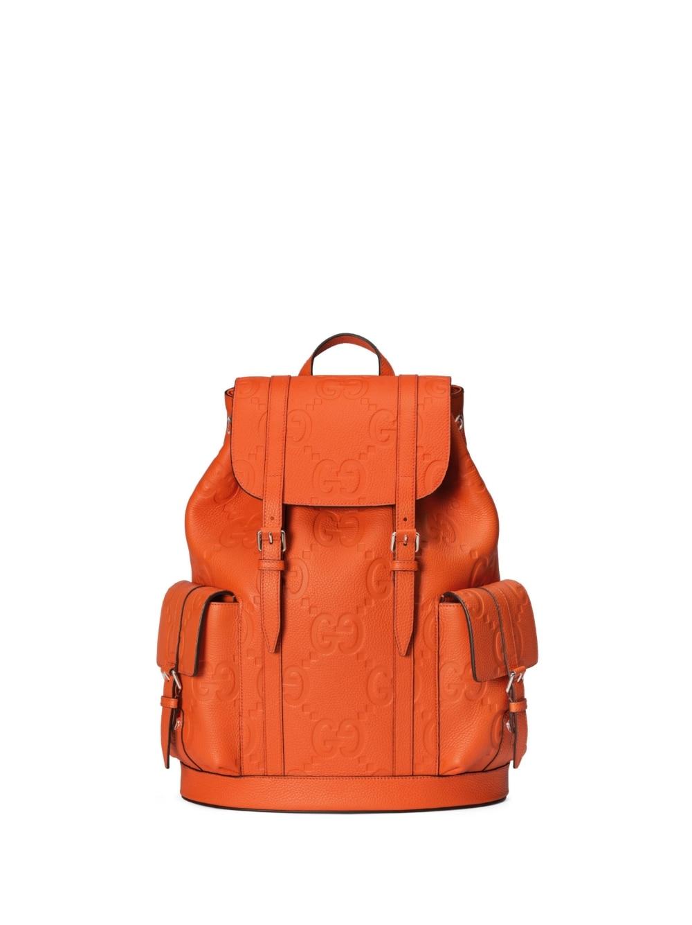 Gucci GG Jumbo Leather Backpack in Orange for Men Lyst