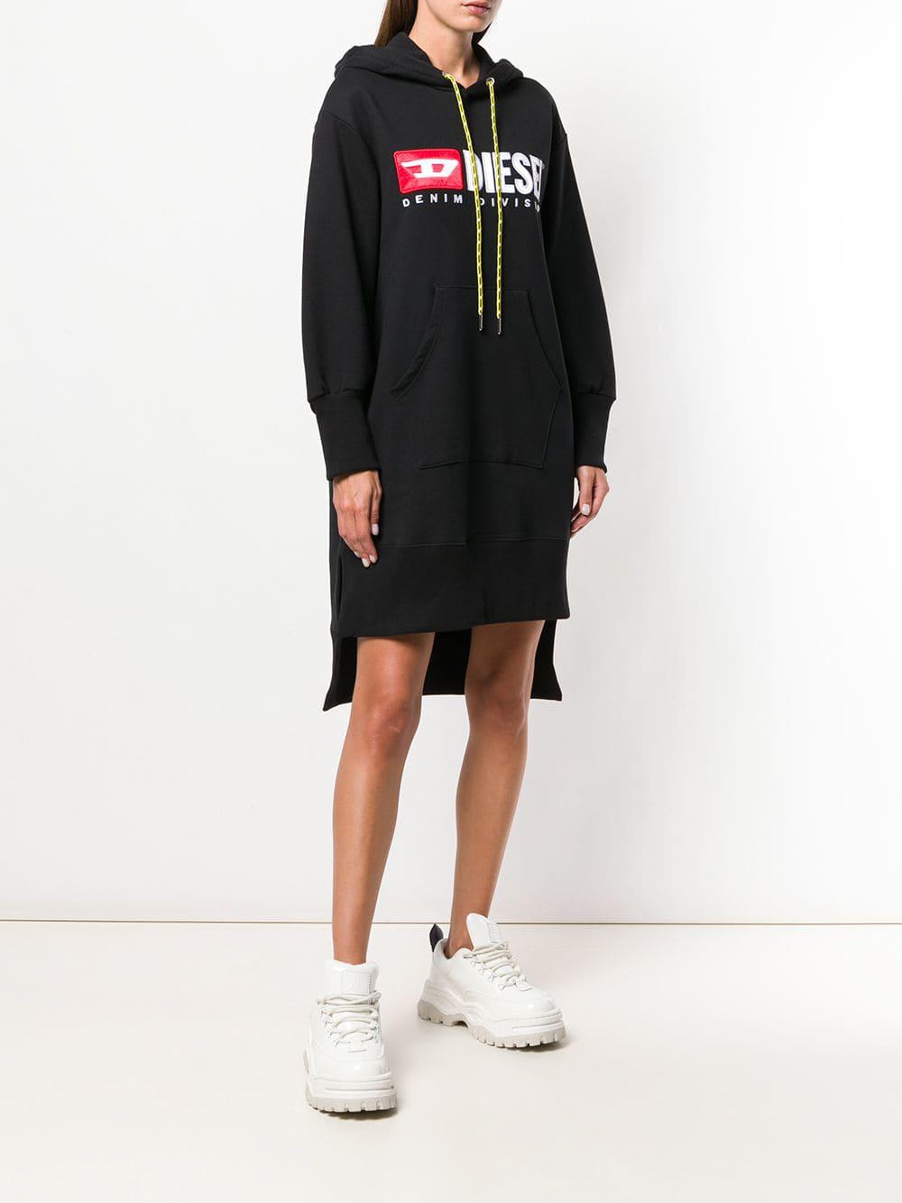 DIESEL Logo Hoodie Dress in Black | Lyst Canada