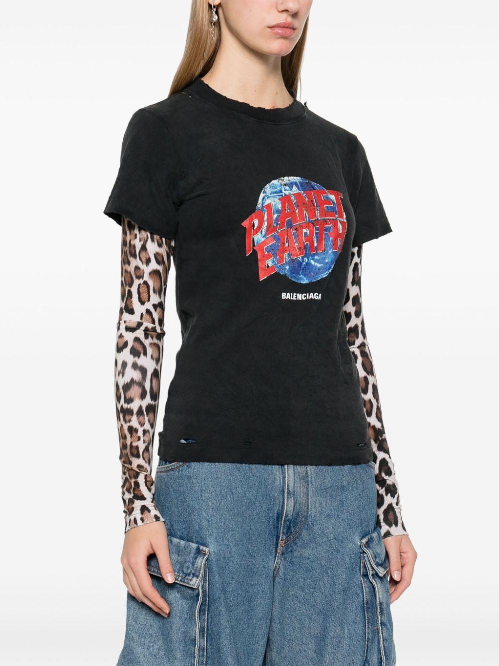 Balenciaga Planet Earth T-Shirt in Black | Lyst