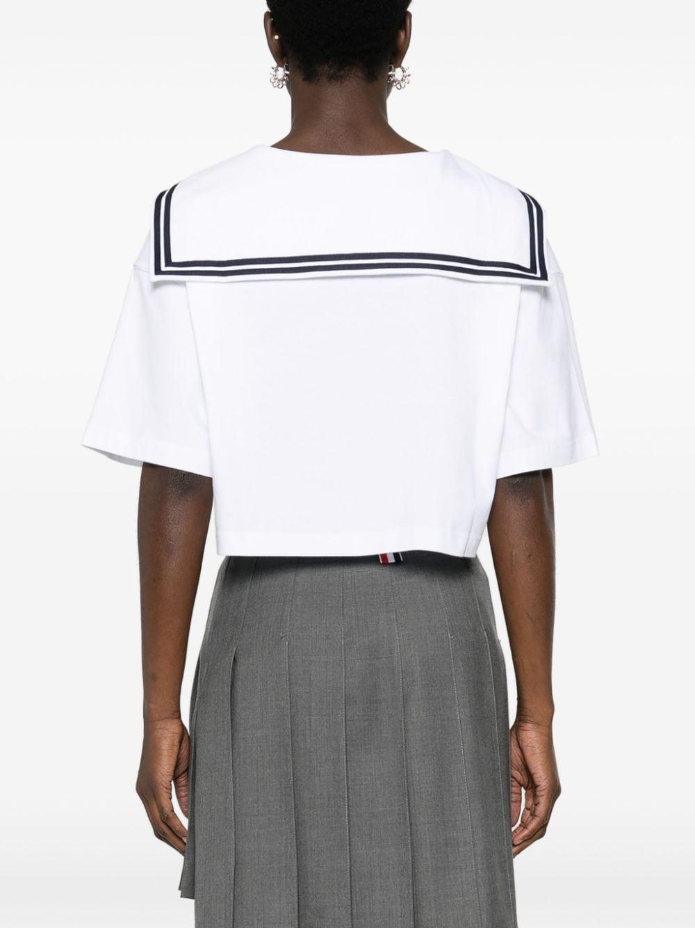 Miu Miu Sailor-collar T-shirt in White | Lyst UK