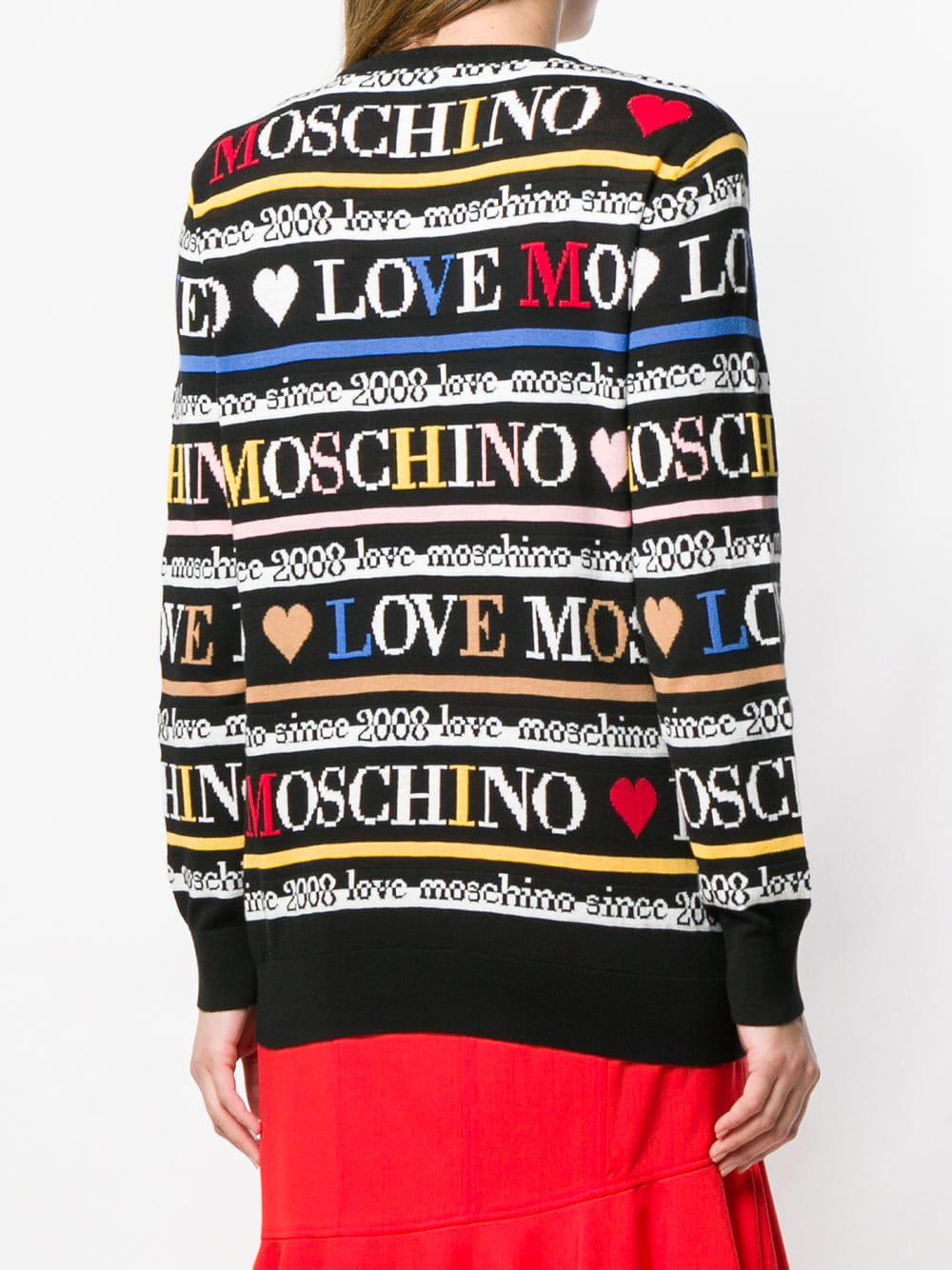 Love Moschino All Over Logo Jumper Black