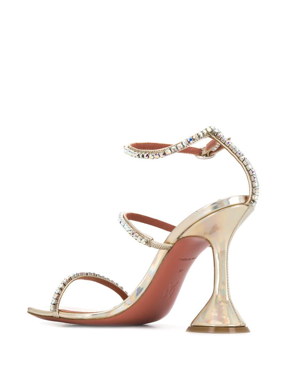 amina muaddi gold sandals