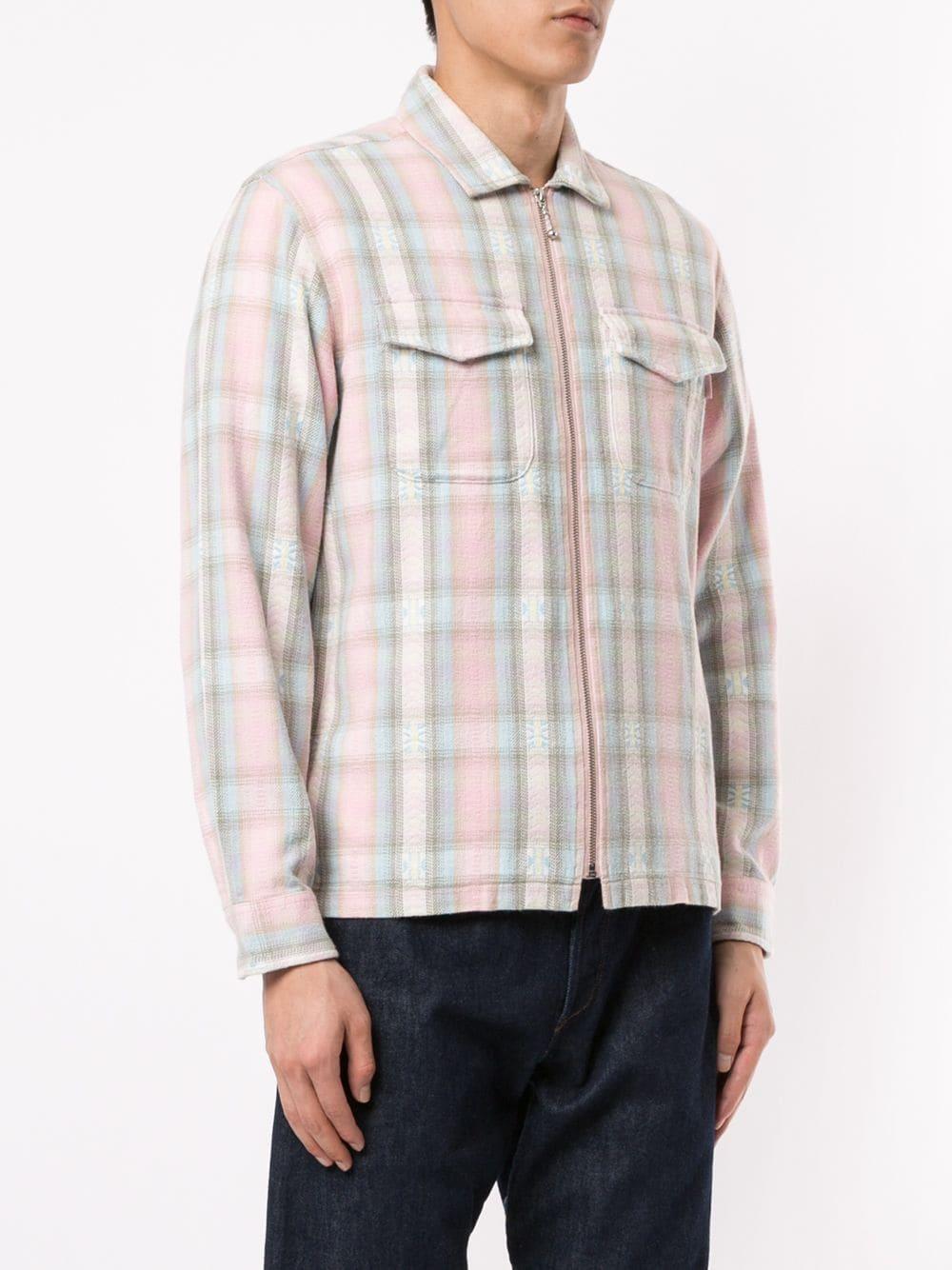 Supreme Plaid Flannel Zip Up Shirt 'fw 17' in Pink for Men | Lyst